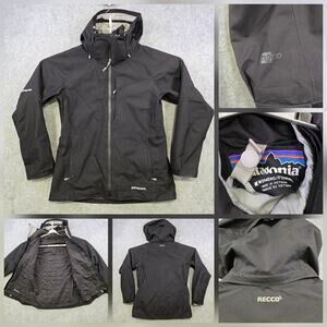 Patagonia Jacket Womens Medium Black H2No RECCO Insulated Hooded Snowbelle 31679